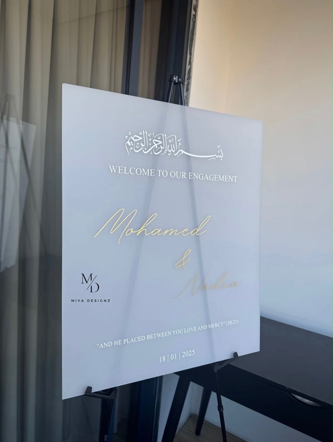 Persoonlijk welkomstbord van Miya Designz