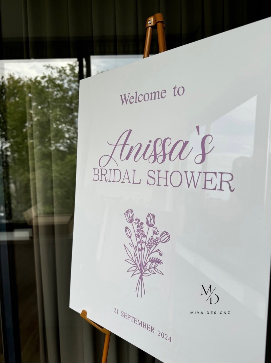 Bridal Shower bord ontworpen door Miya Designz